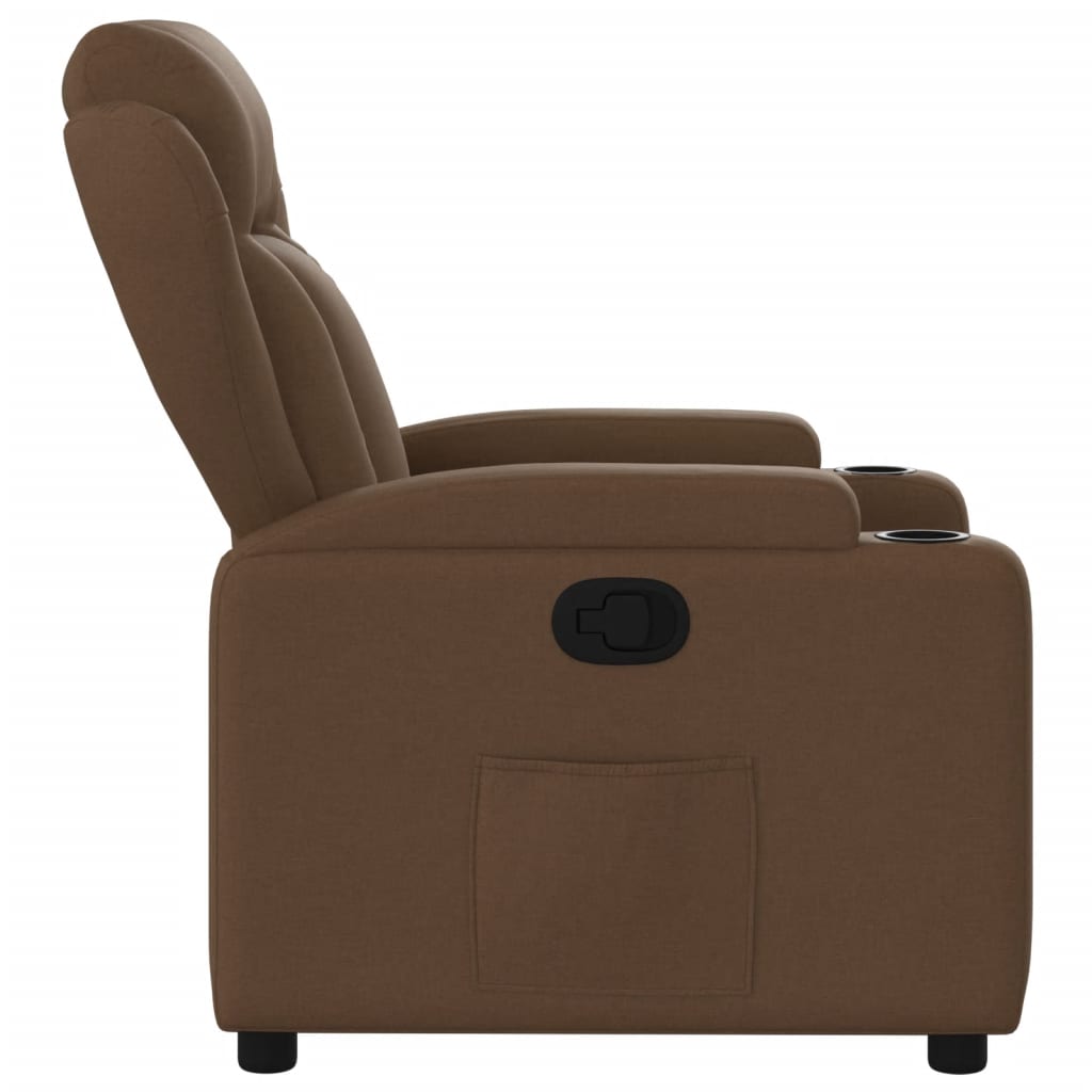 vidaXL Fauteuil verstelbaar stof bruin