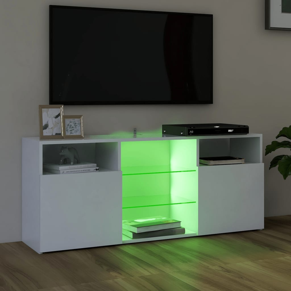 vidaXL Tv-meubel met LED-verlichting 120x30x50 cm wit