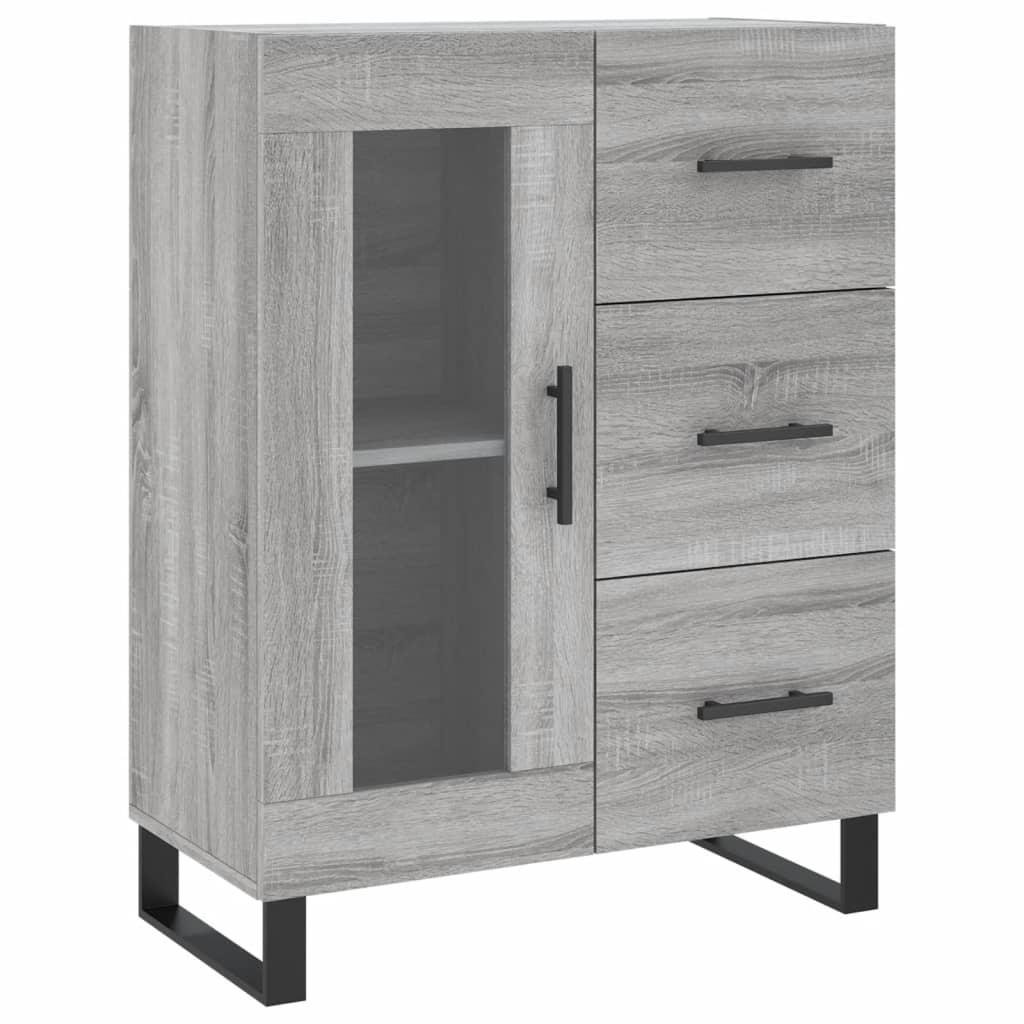 vidaXL Dressoir 69,5x34x90 cm bewerkt hout grijs sonoma eikenkleurig