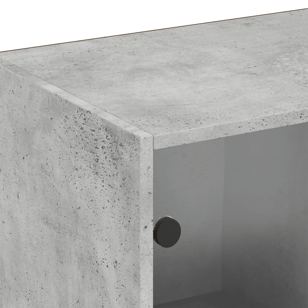 vidaXL Boekenkast met deuren 204x37x75 cm bewerkt hout betongrijs