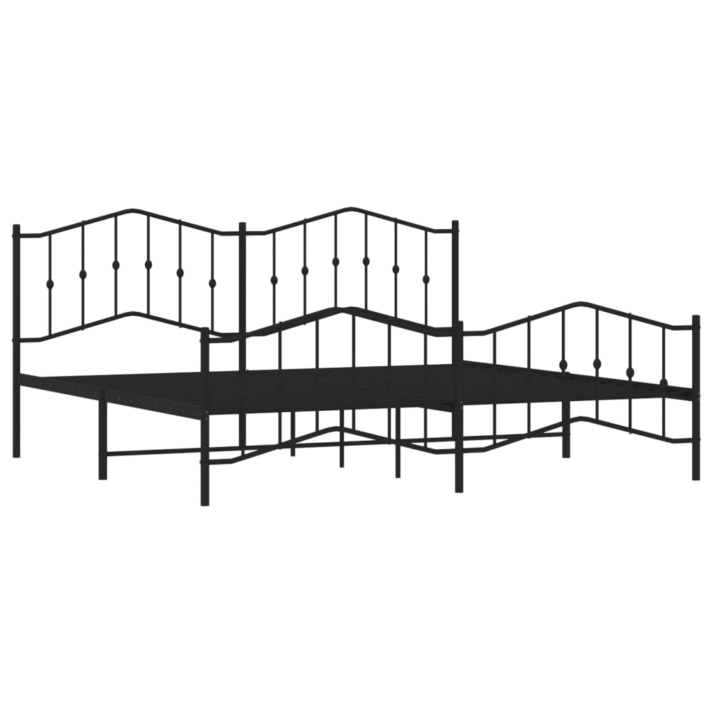 vidaXL Bedframe met hoofd- en voeteneinde metaal zwart 193x203 cm