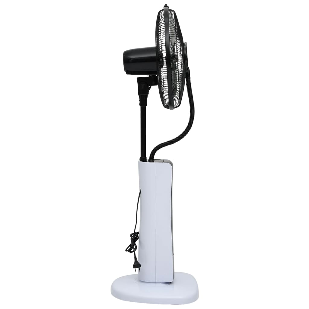 vidaXL Mistventilator staand met afstandsbediening zwart en wit