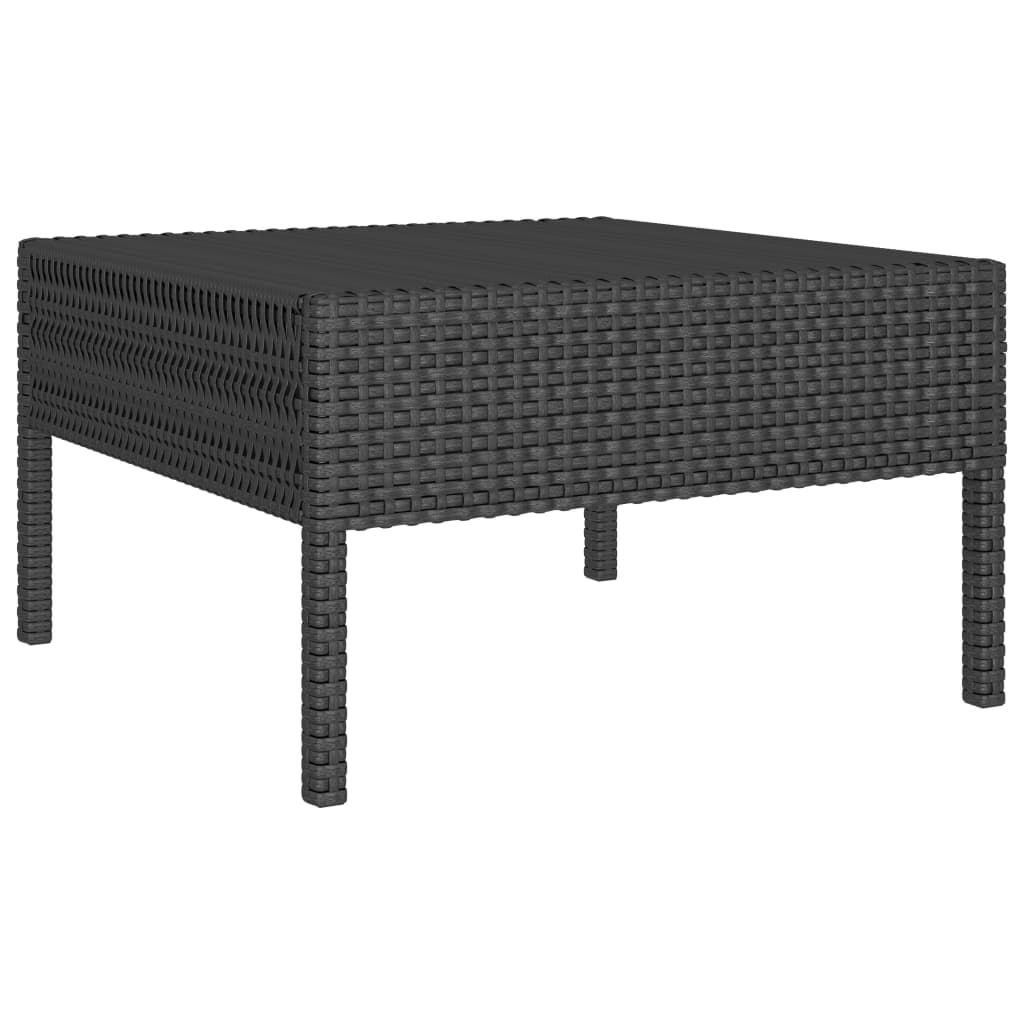 vidaXL 2-delige Loungeset met kussens poly rattan zwart