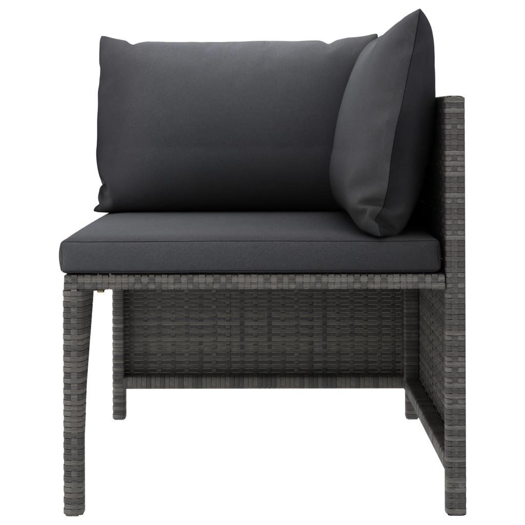 vidaXL 7-delige Loungeset met kussens poly rattan grijs