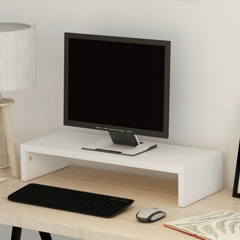 vidaXL Tv-/monitorstandaard 60x23,5x12 cm spaanplaat wit