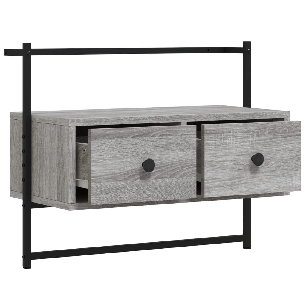 vidaXL Tv-meubel wandgemonteerd 60,5x30x51 cm hout grijs sonoma eiken