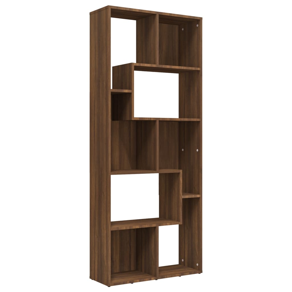 vidaXL Boekenkast 67x24x161 cm bewerkt hout bruin eikenkleur