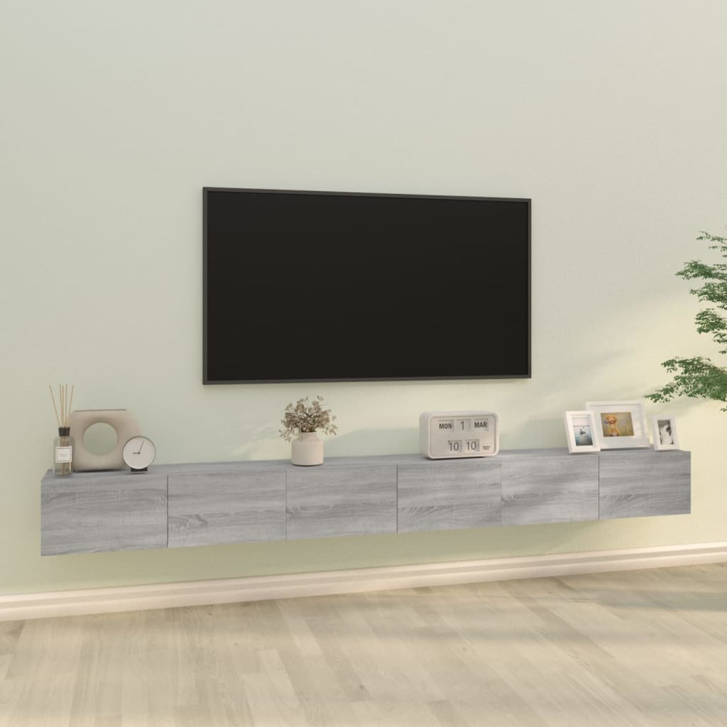 vidaXL 3-delige Tv-meubelset bewerkt hout grijs sonoma eikenkleurig
