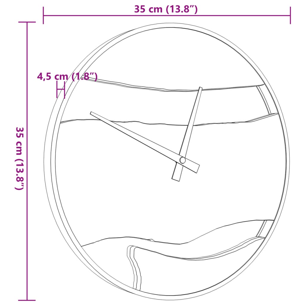 vidaXL Wandklok Ø35 cm ijzer en olijfhout bruin