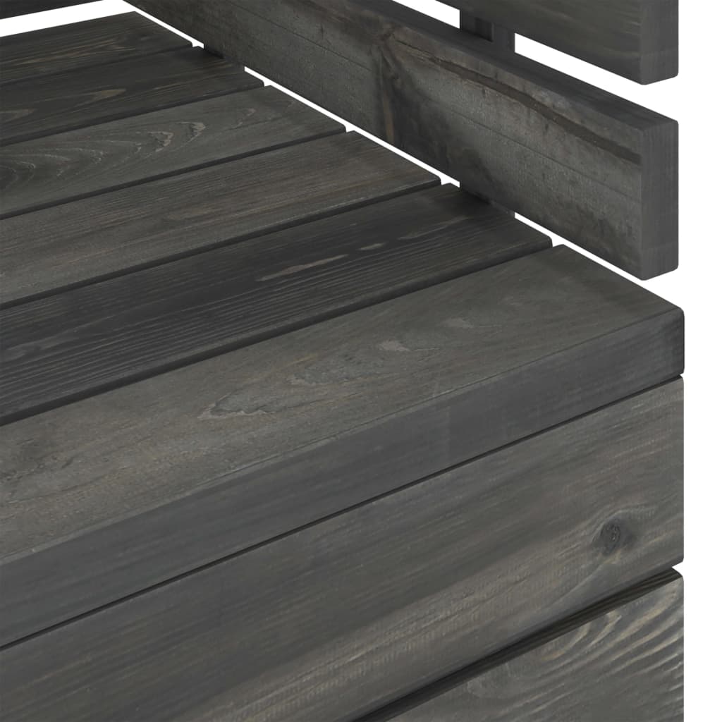 vidaXL 12-delige Loungeset pallet massief grenenhout donkergrijs