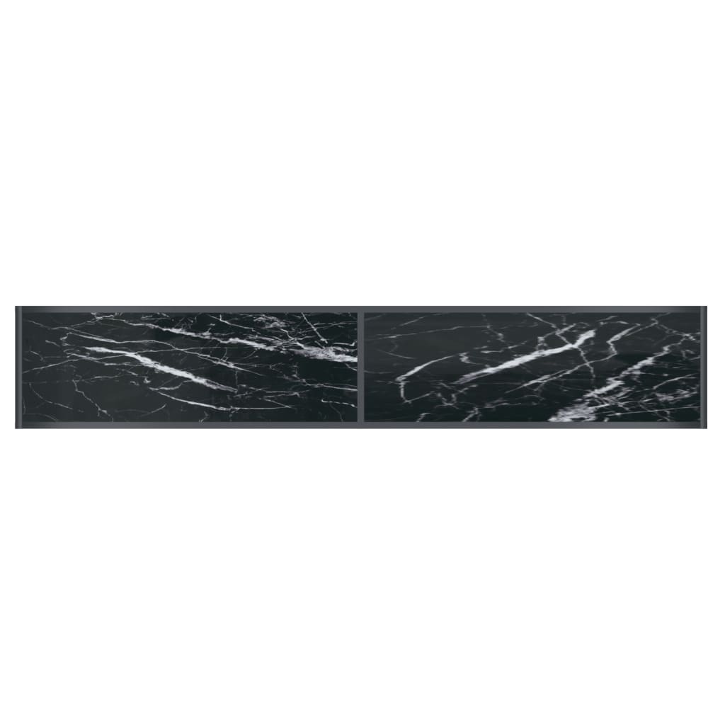 vidaXL Wandtafel 200x35x75,5 cm gehard glas zwart