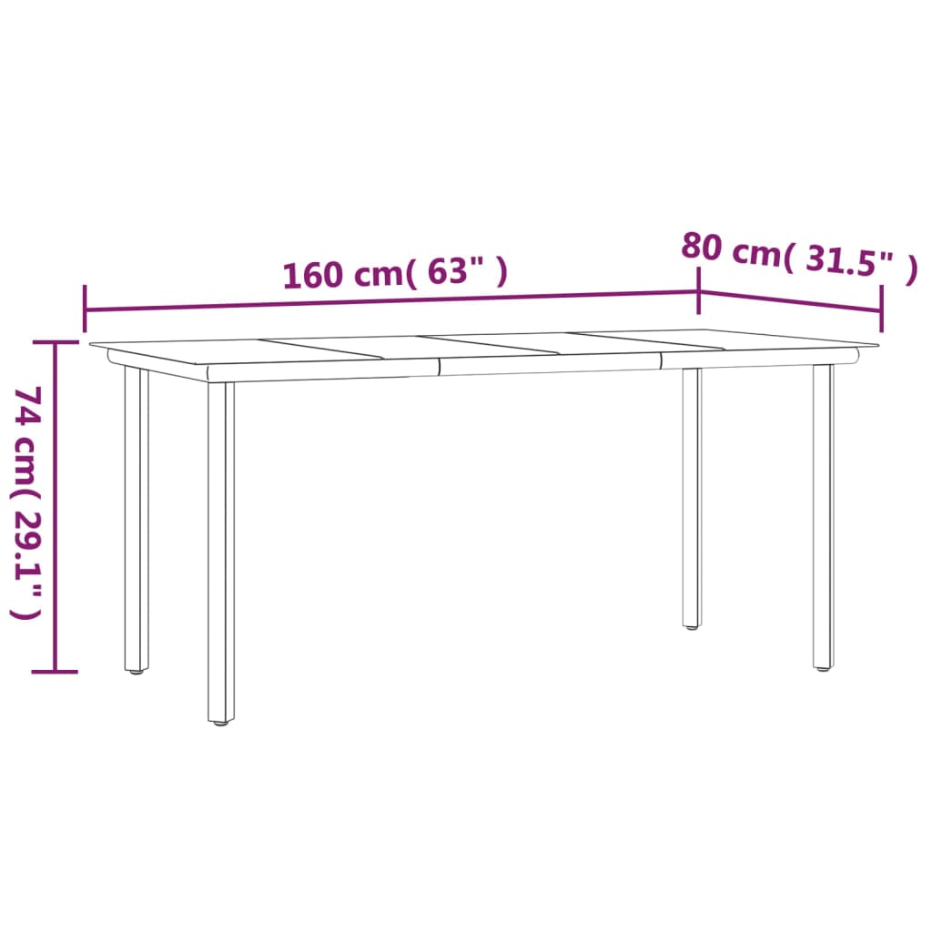 vidaXL 7-delige Tuinset poly rattan zwart en bruin