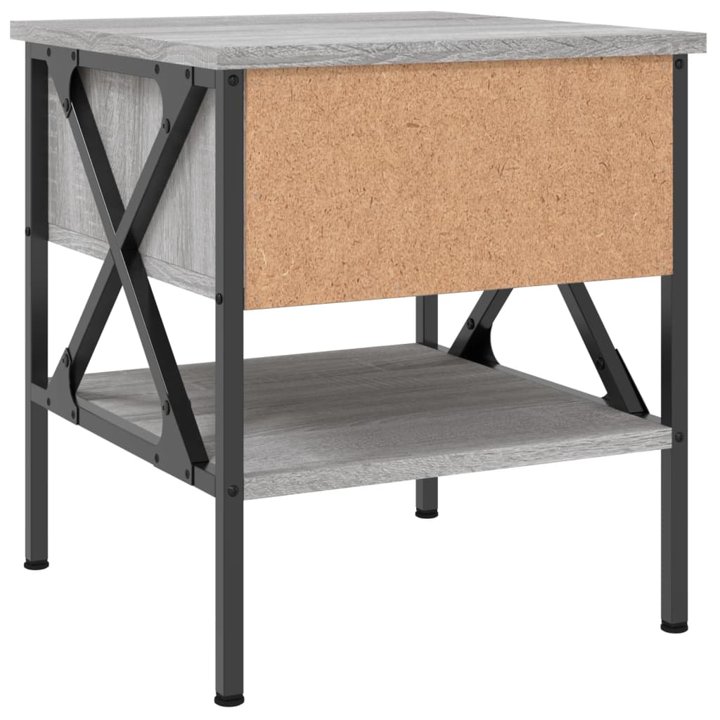 vidaXL Nachtkastjes 2 st 40x42x45 cm bewerkt hout grijs sonoma eiken