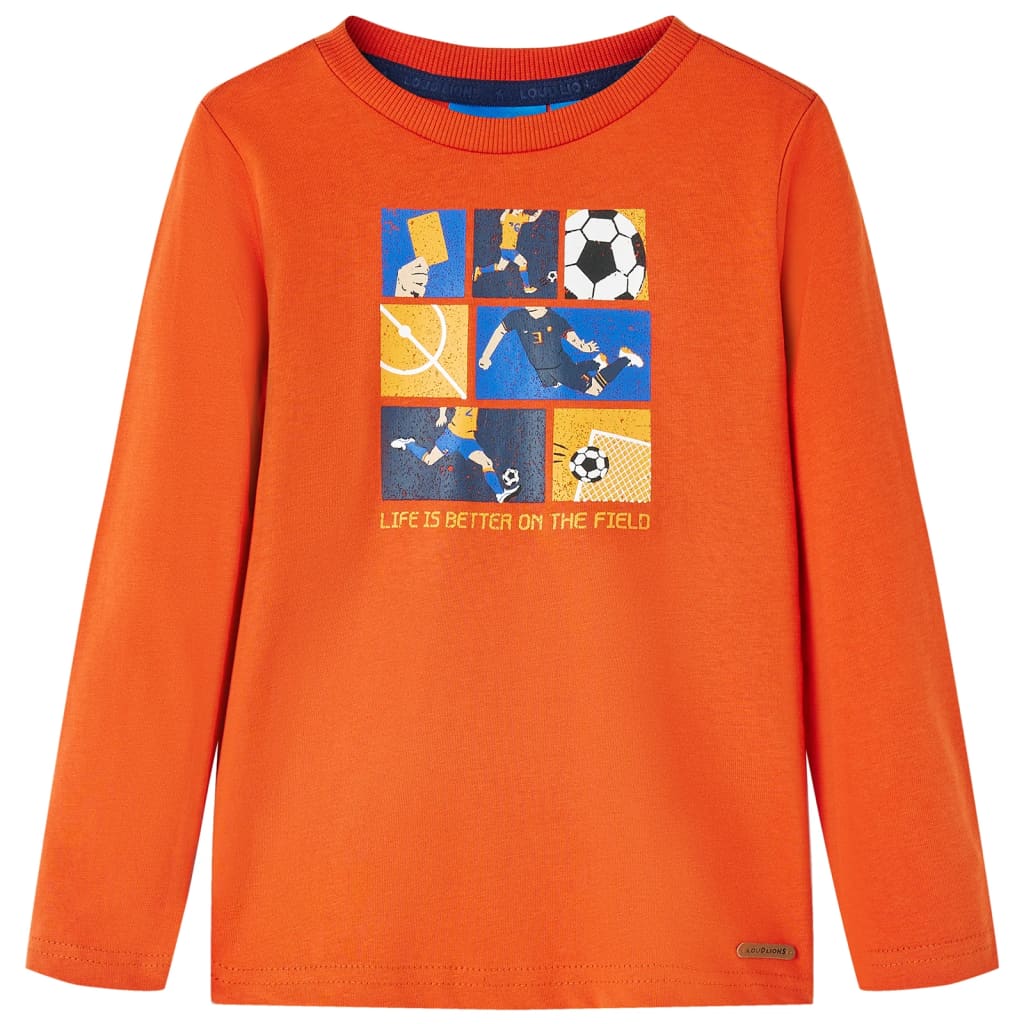 Kindershirt met lange mouwen 92 oranje