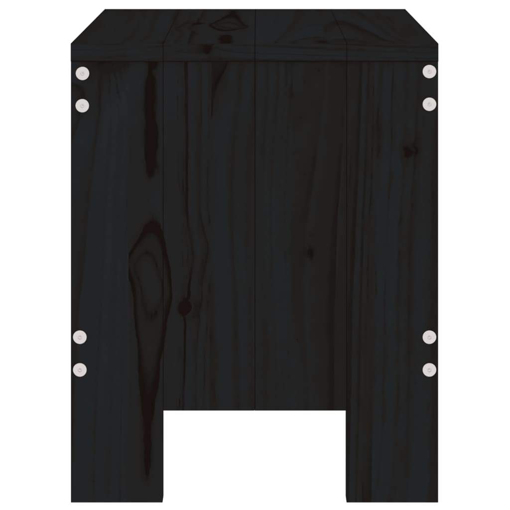 vidaXL Barkrukken 2 st 40x36x45 cm massief grenenhout zwart