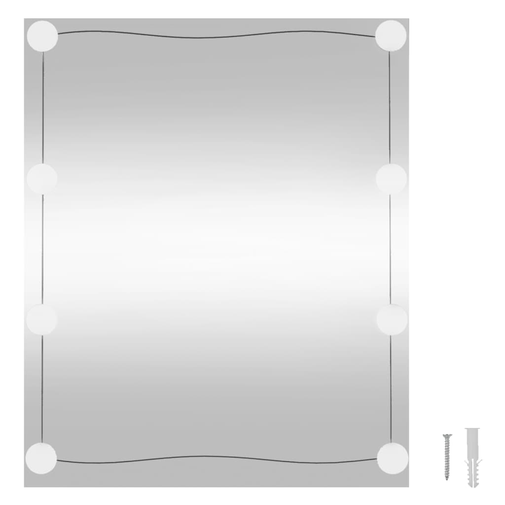 vidaXL Wandspiegel met LED's rechthoekig 50x60 cm glas