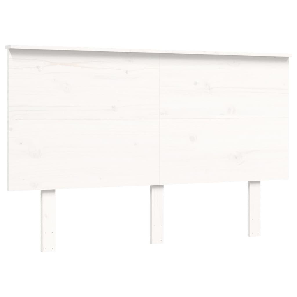 vidaXL Bedframe met hoofdbord massief hout wit 120x200 cm