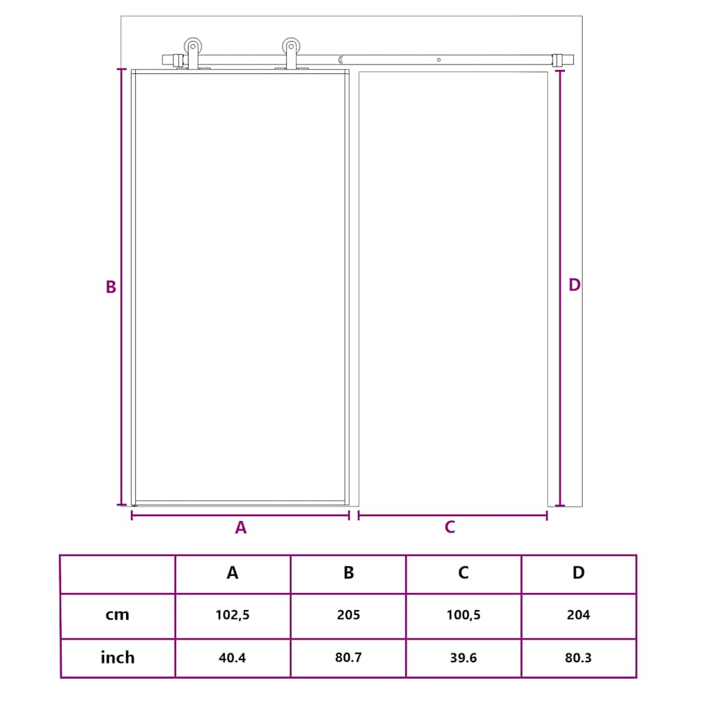 vidaXL Schuifdeur 90x205 cm ESG-glas en aluminium zwart, glijdeur, glazen deur, schuifdeur systeem, deur, schuifdeursysteem, deursysteem, glijdeuren