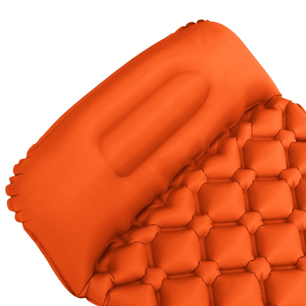 vidaXL Luchtmatras met kussen opblaasbaar 58x190 cm oranje