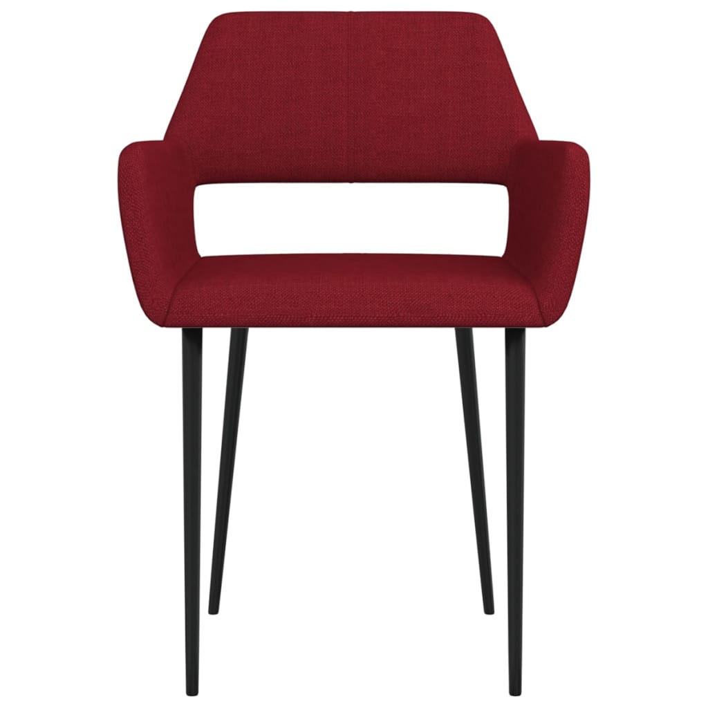 vidaXL Eetkamerstoelen 2 st stof wijnrood