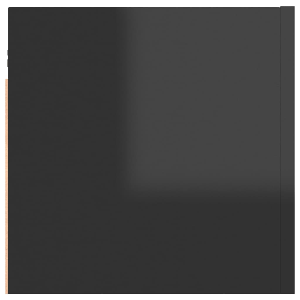 vidaXL Nachtkastje 30,5x30x30 cm spaanplaat hoogglans zwart