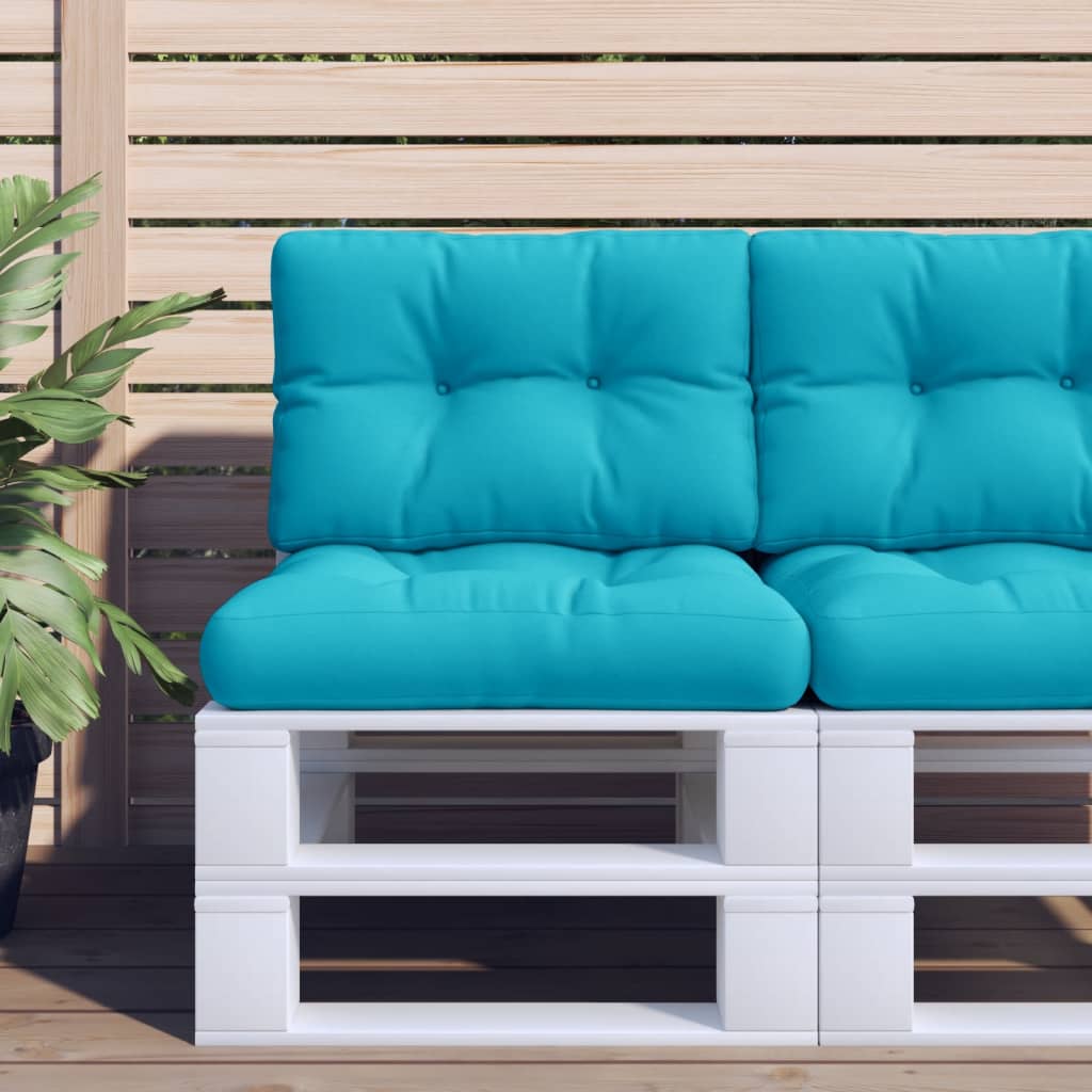 vidaXL Palletkussens 2 st stof turquoise