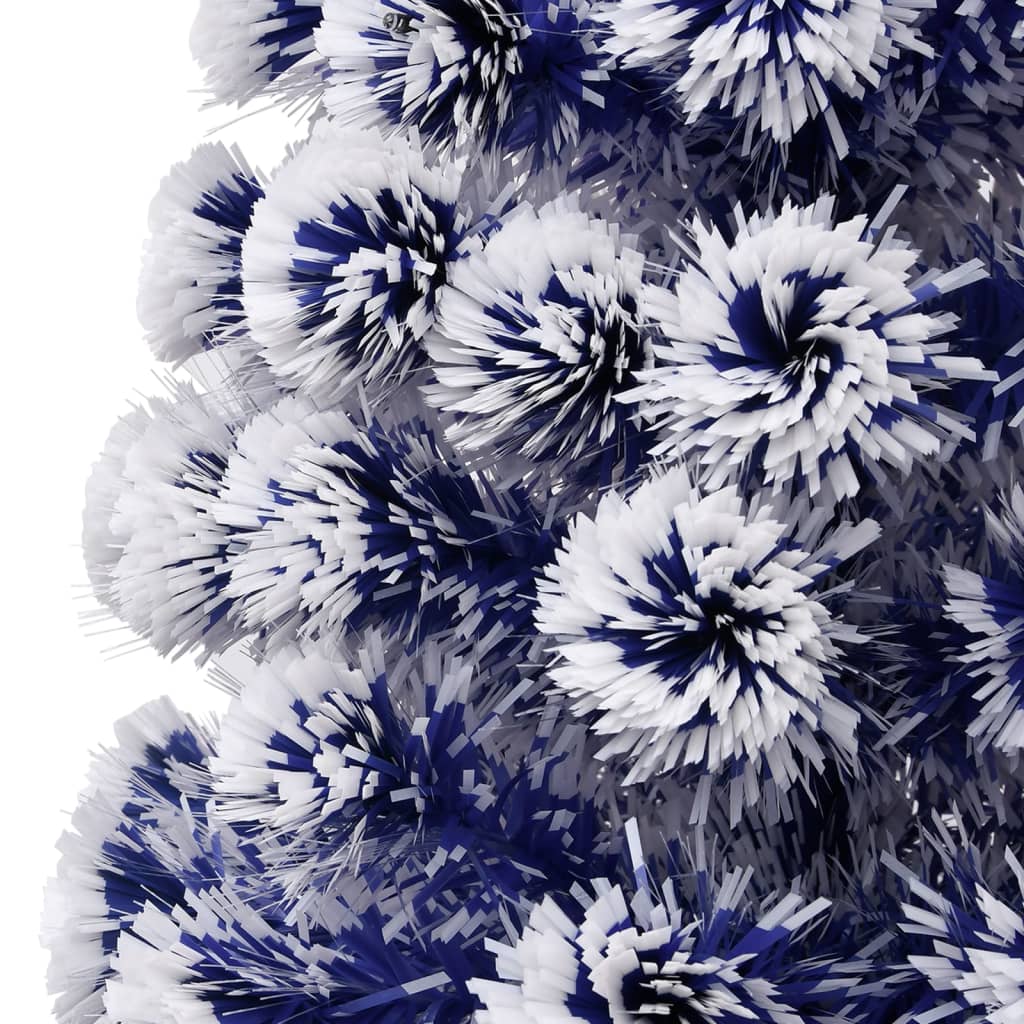 vidaXL Kunstkerstboom met verlichting 150 cm glasvezel wit en blauw