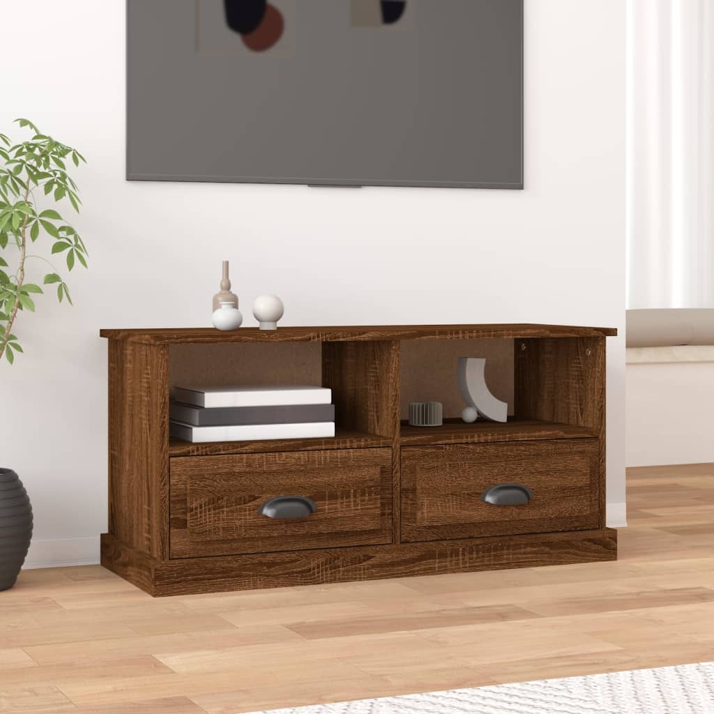 vidaXL Tv-meubel 93x35,5x45 cm bewerkt hout bruin eikenkleur