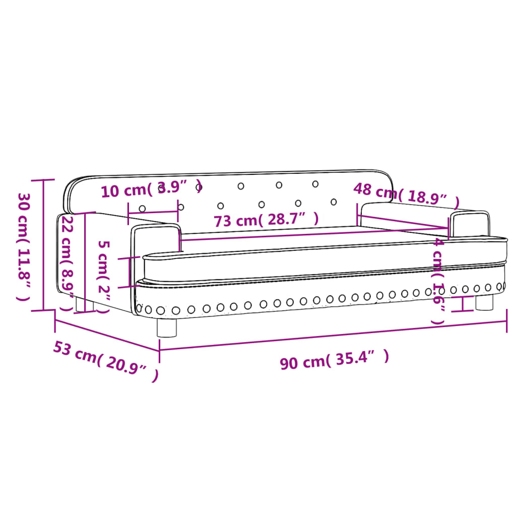 vidaXL Kinderbank 90x53x30 cm fluweel donkergrijs