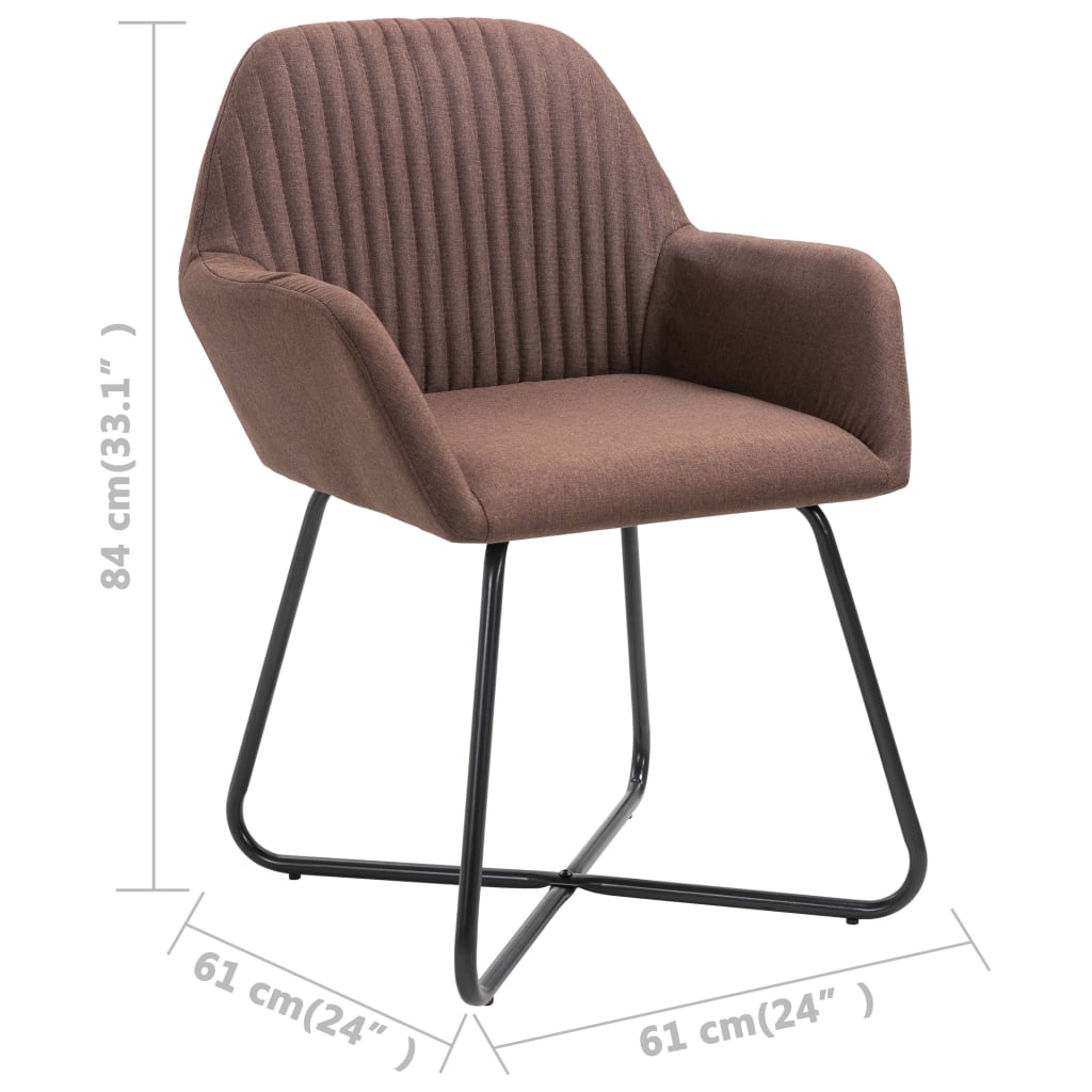 vidaXL Eetkamerstoelen 2 st stof bruin