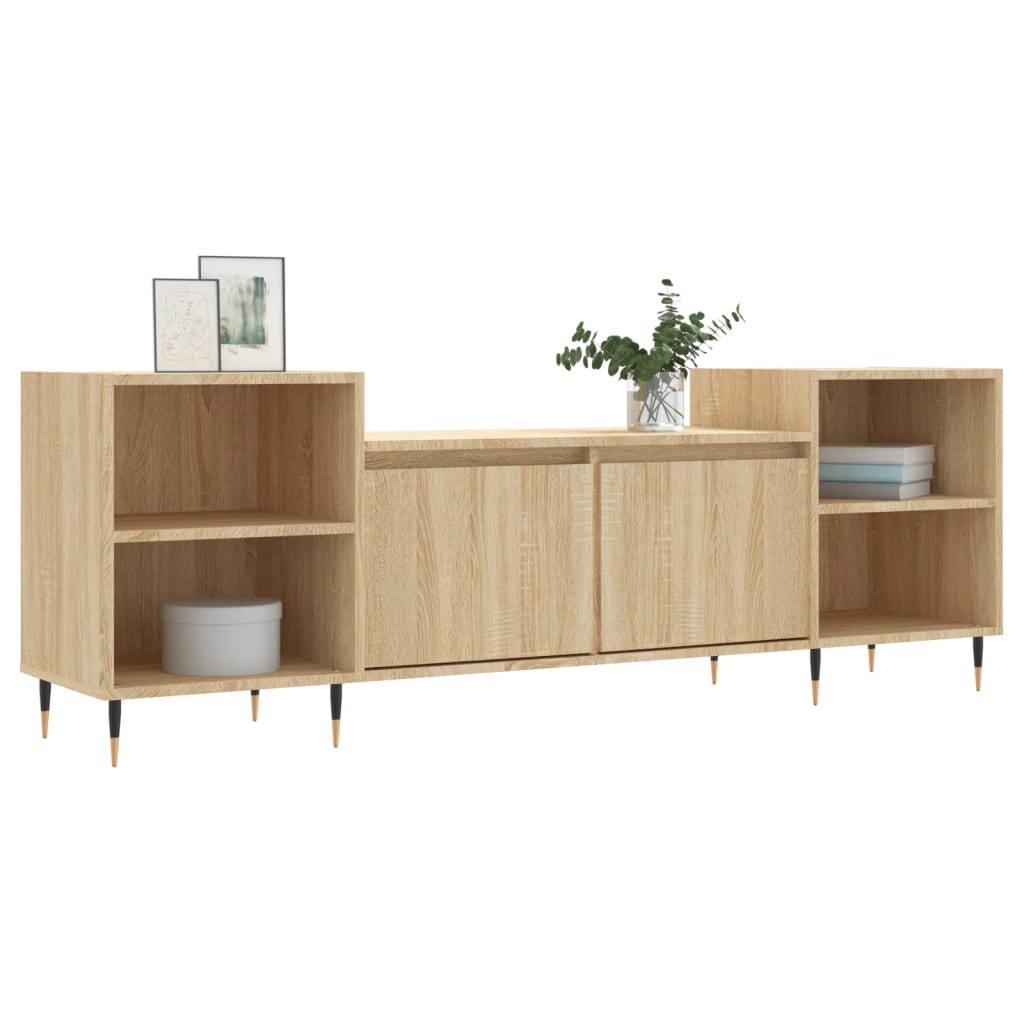 vidaXL Tv-meubel 160x35x55 cm bewerkt hout sonoma eikenkleurig