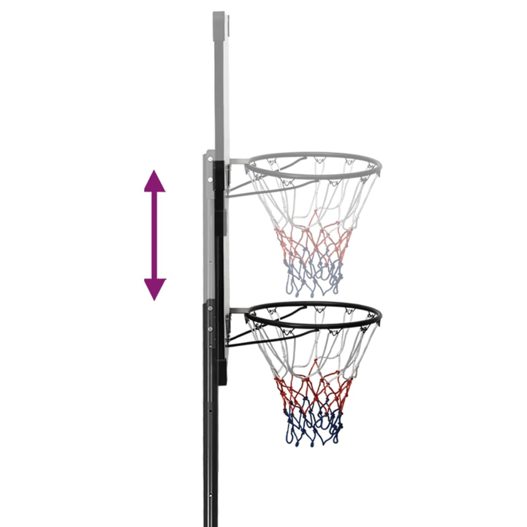 vidaXL Basketbalstandaard 280-350 cm polycarbonaat transparant