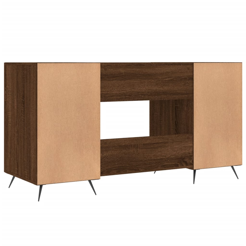 vidaXL Bureau 140x50x75 cm bewerkt hout bruin eikenkleur