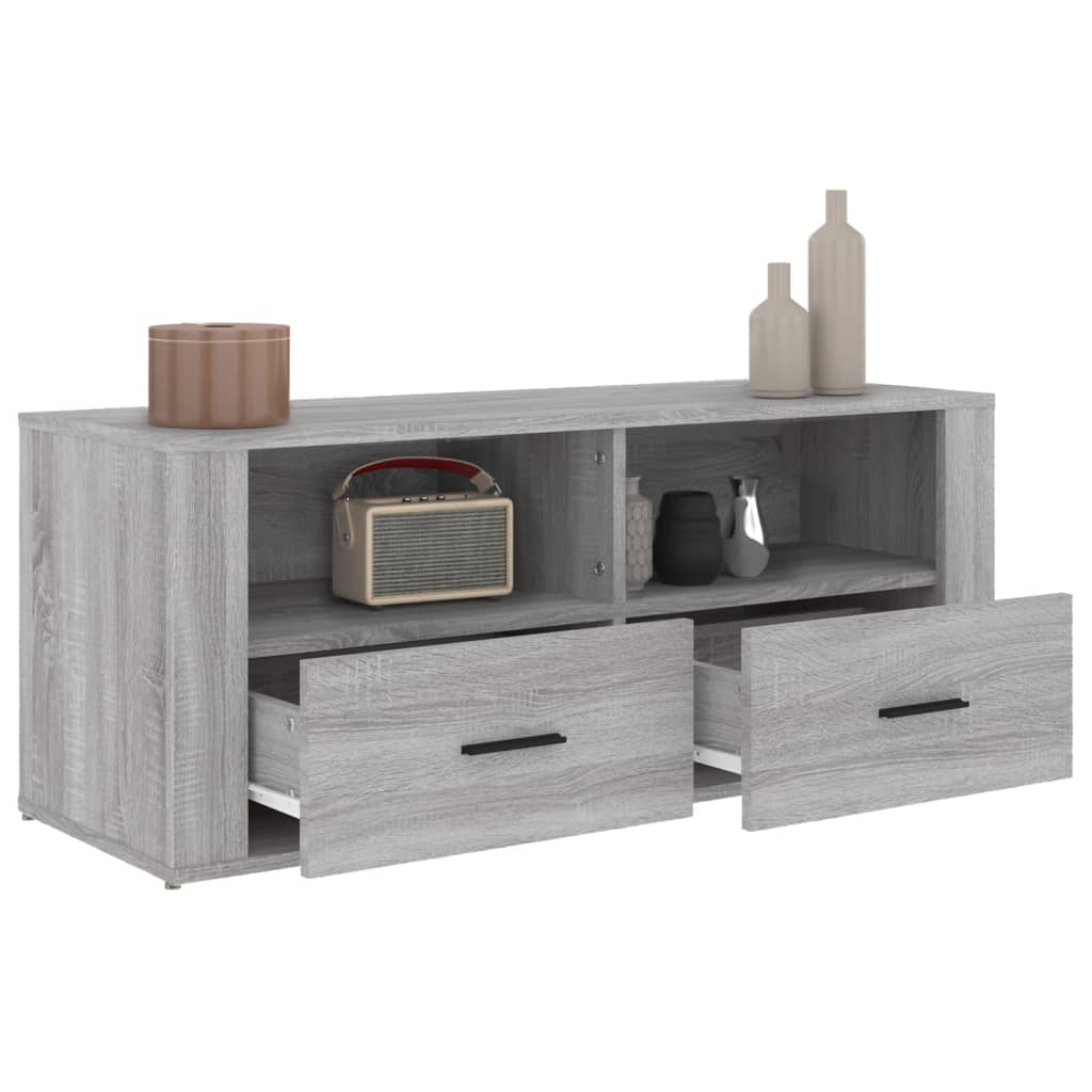 vidaXL Tv-meubel 100x35x40 cm bewerkt hout grijs sonoma eikenkleurig