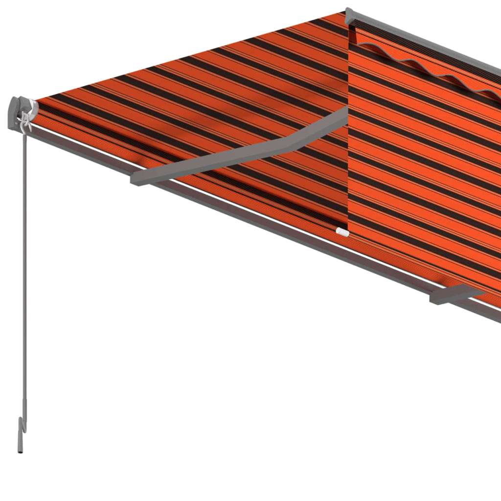 vidaXL Luifel automatisch uittrekbaar met rolgordijn 6x3m oranje bruin
