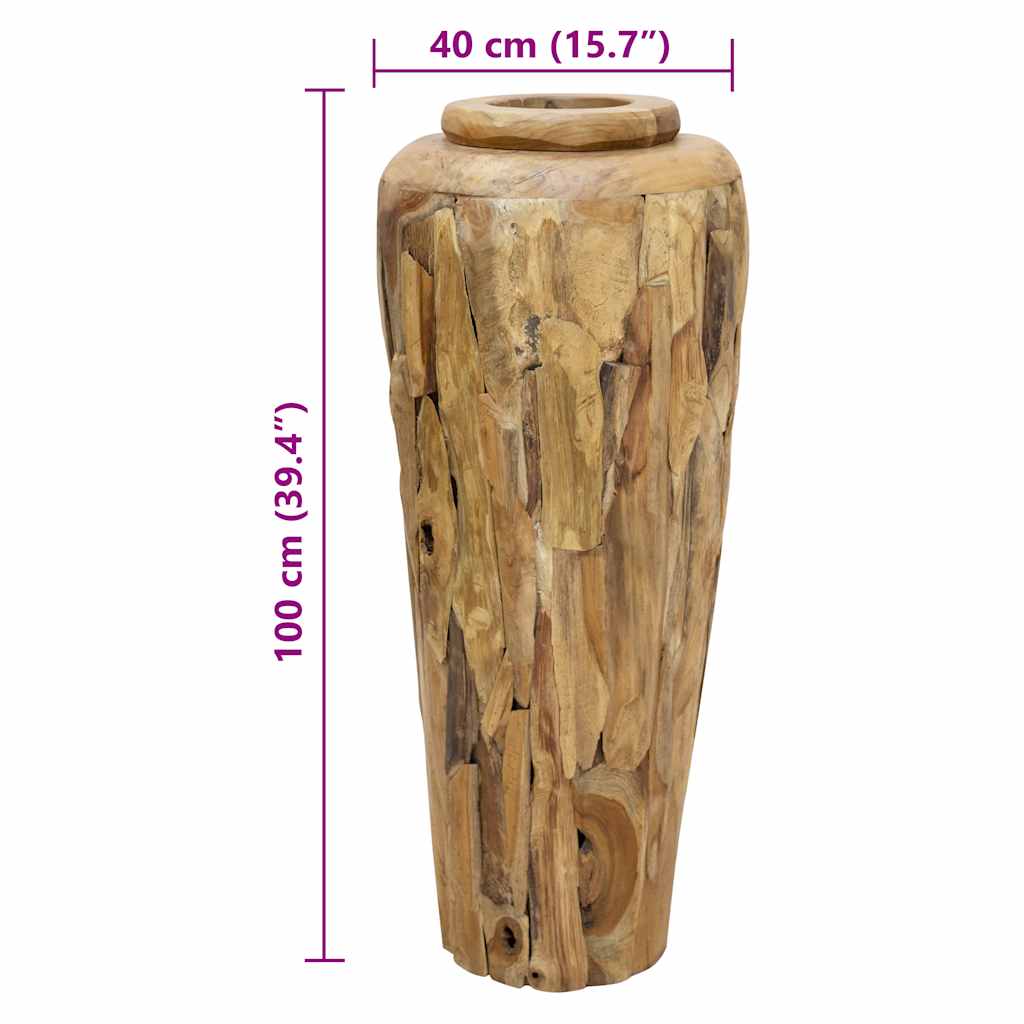 vidaXL Decoratievaas 40x100 cm massief teakhout