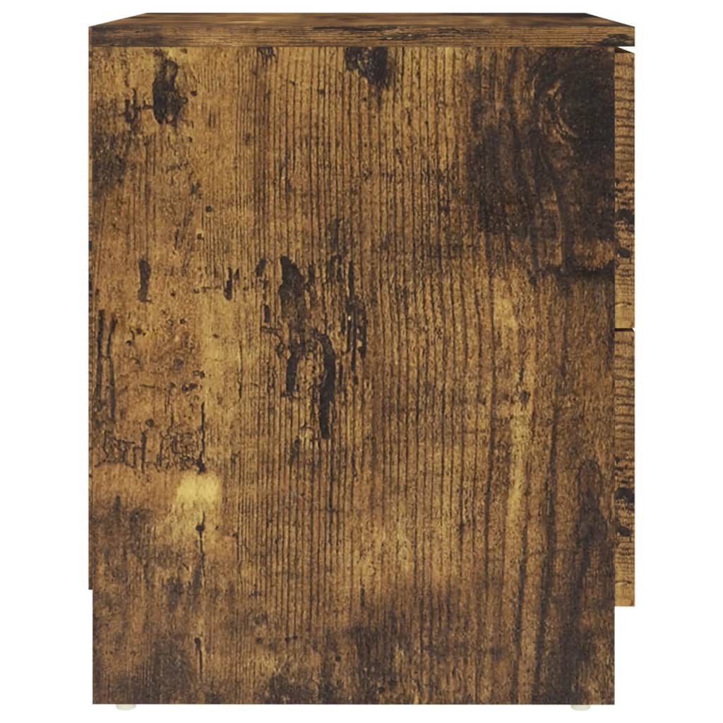 vidaXL Nachtkastjes 2 st 40x40x50 cm bewerkt hout gerookt eikenkleurig