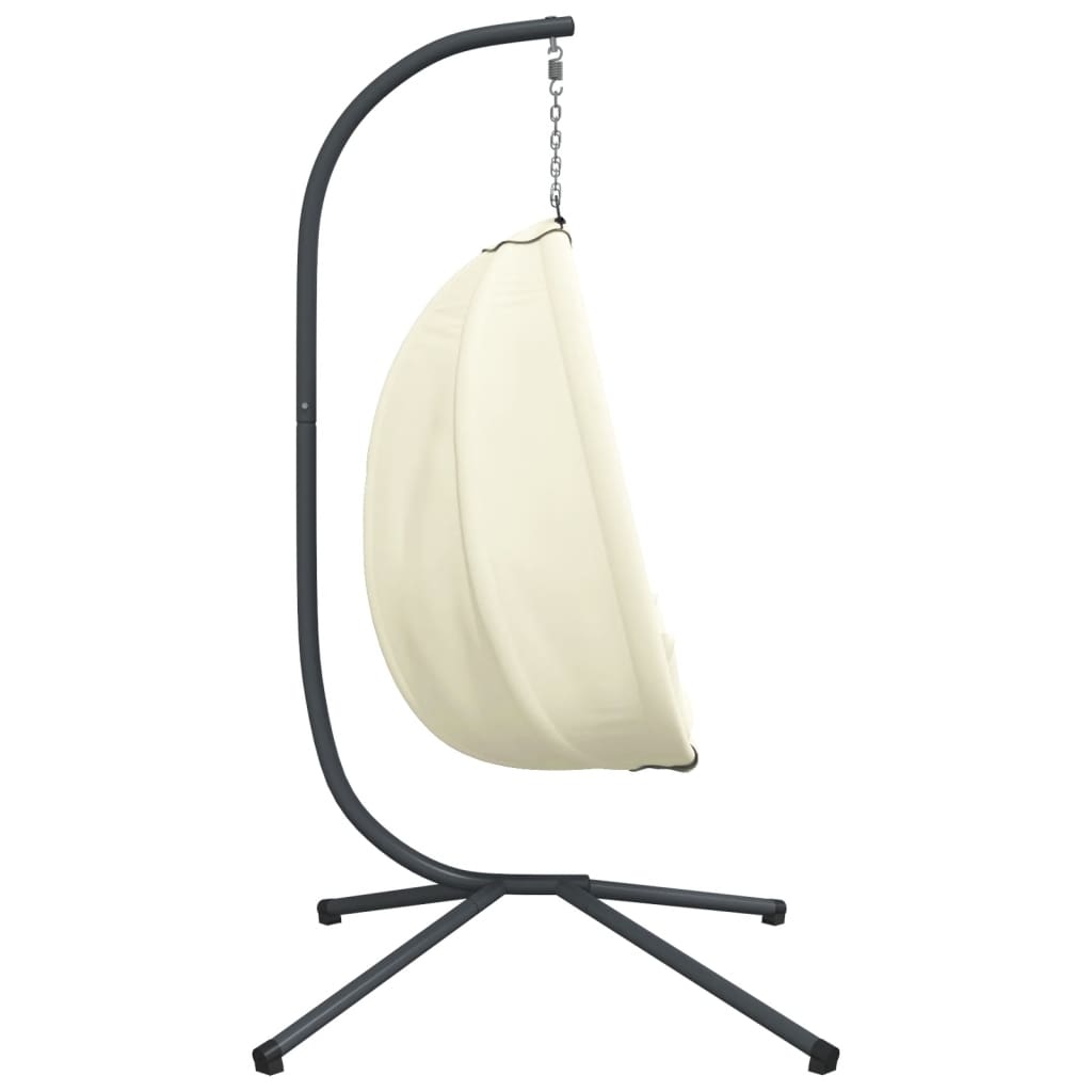 vidaXL Hangstoel met standaard stof en staal beige