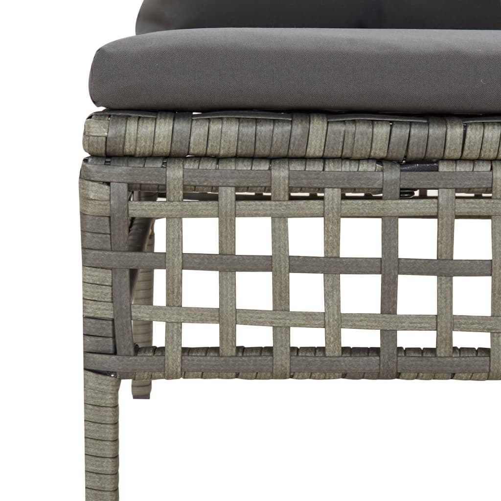 vidaXL 8-delige Loungeset met kussens poly rattan grijs