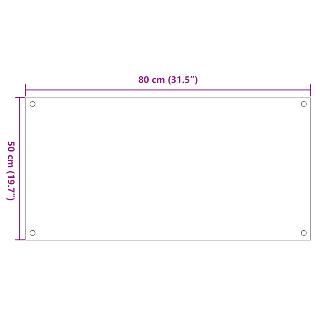 vidaXL Spatschermen keuken 2 st 80x50 cm gehard glas transparant