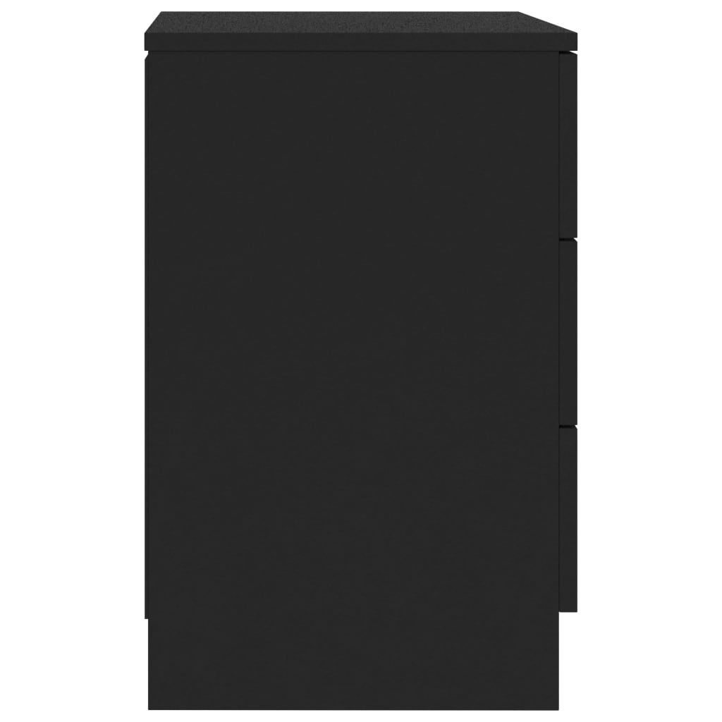 vidaXL Nachtkastje 38x35x56 cm bewerkt hout zwart