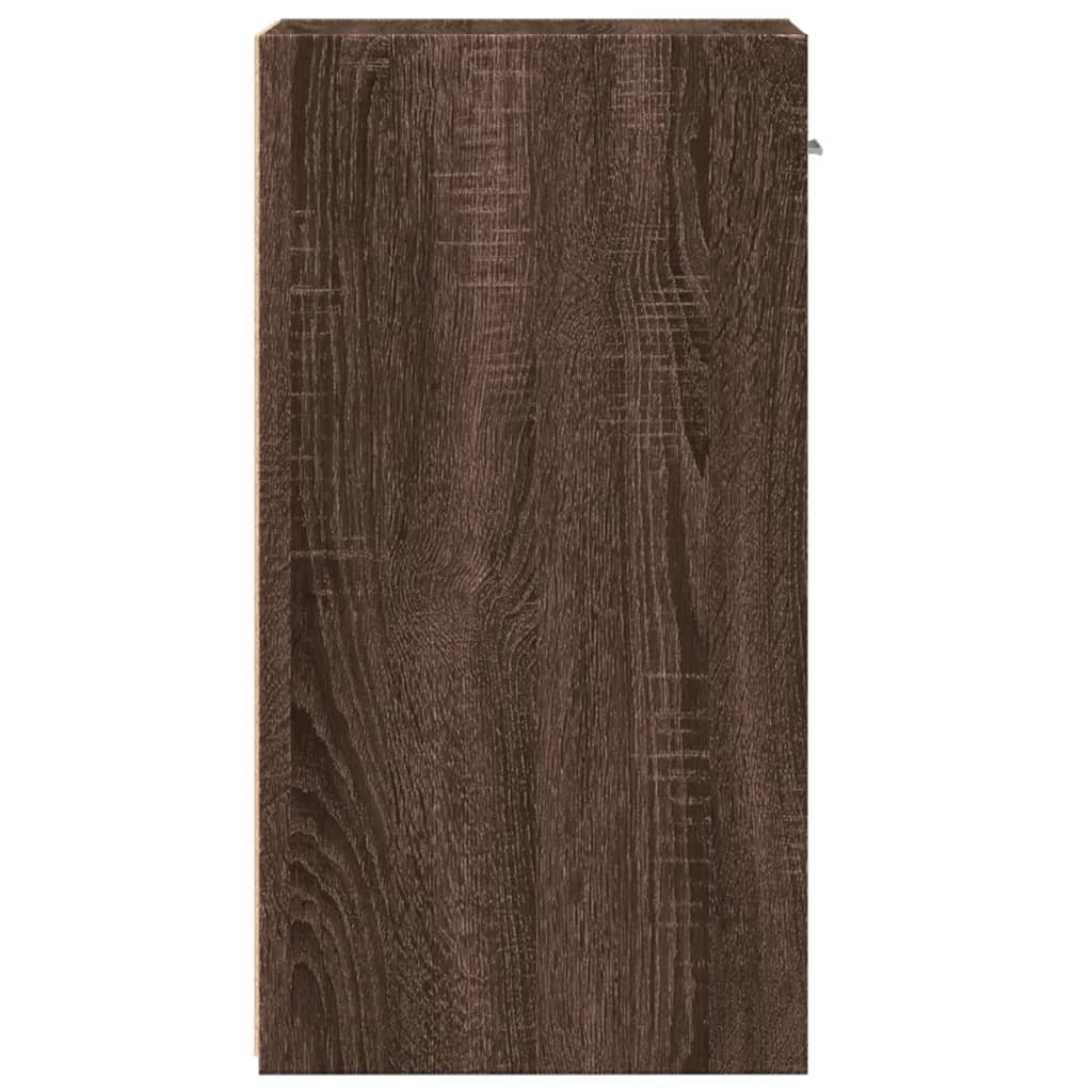 vidaXL Nachtkastjes 2 st 35x34x65 cm bewerkt hout bruin eikenkleurig