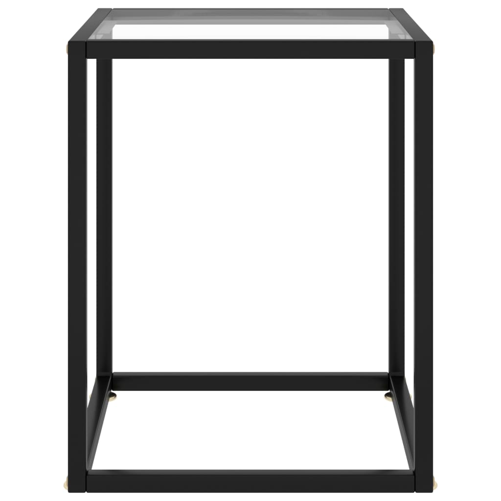 vidaXL Salontafel met gehard glas 40x40x50 cm zwart