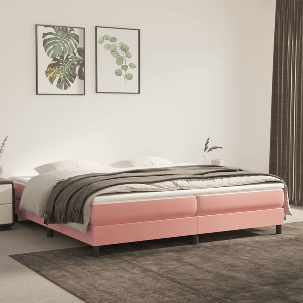 vidaXL Bedframe fluweel roze 200x200 cm