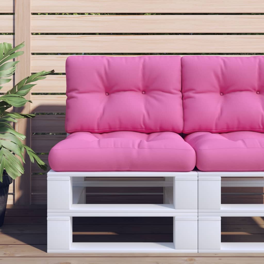 vidaXL Palletkussens 2 st stof roze