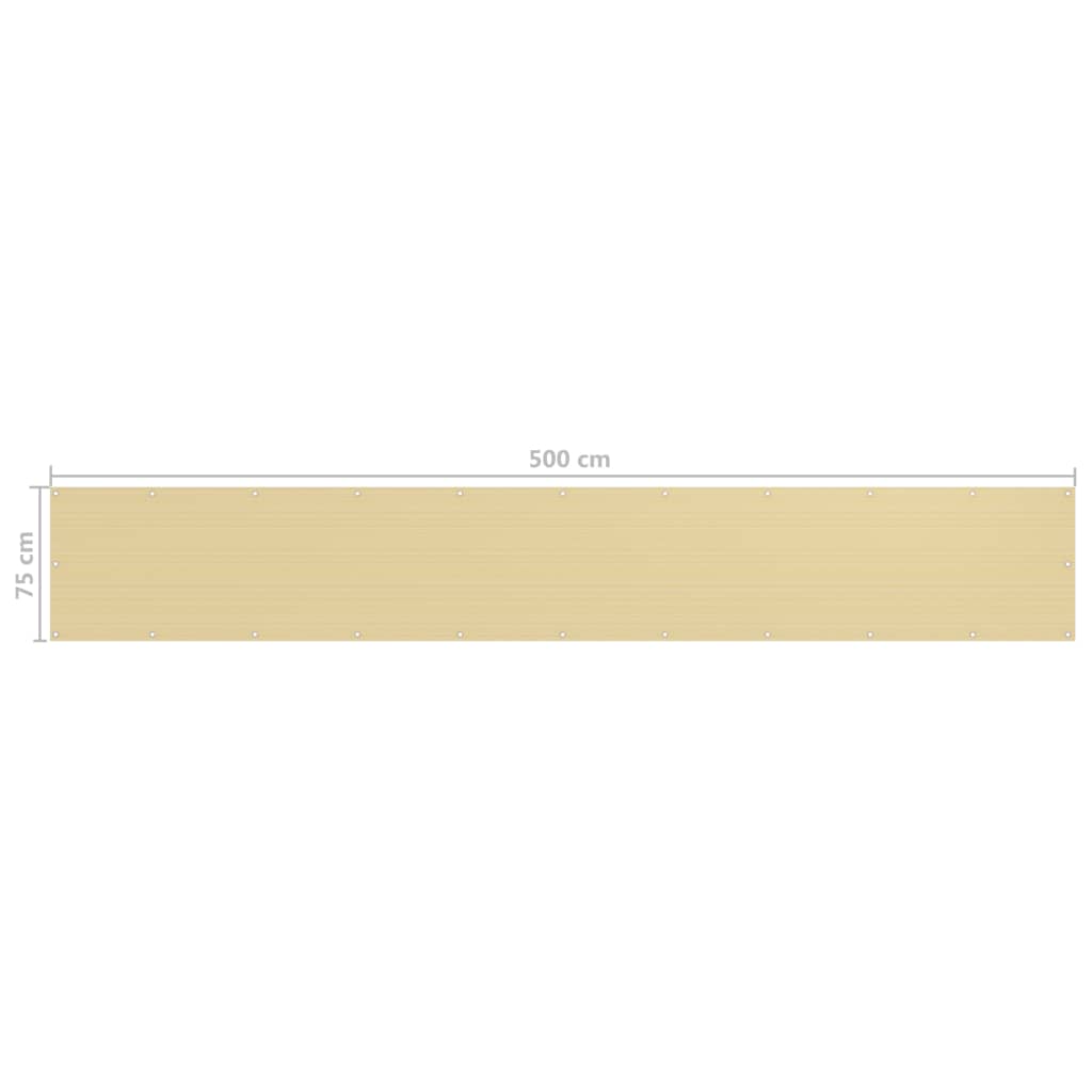 vidaXL Balkonscherm 75x500 cm HDPE beige