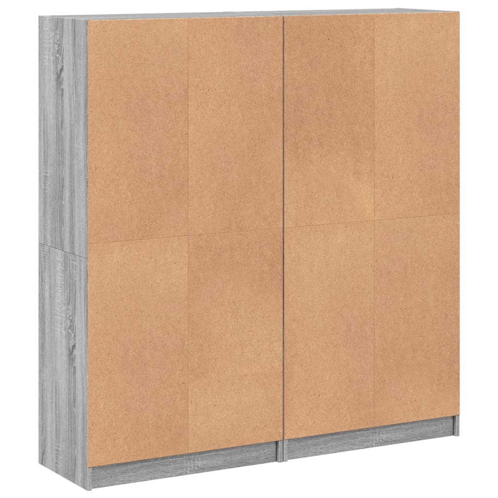 vidaXL Boekenkast met deuren 136x37x142 cm hout grijs sonoma eiken