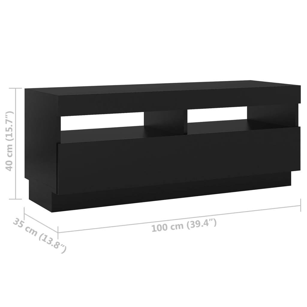 vidaXL Tv-meubel met LED-verlichting 200x35x40 cm zwart