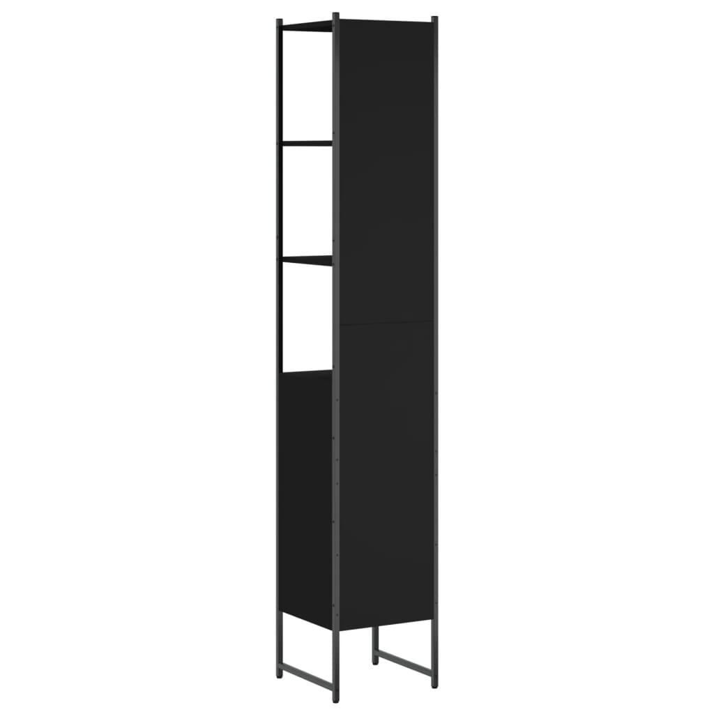 vidaXL Badkamerkast 33x33x185,5 cm bewerkt hout zwart