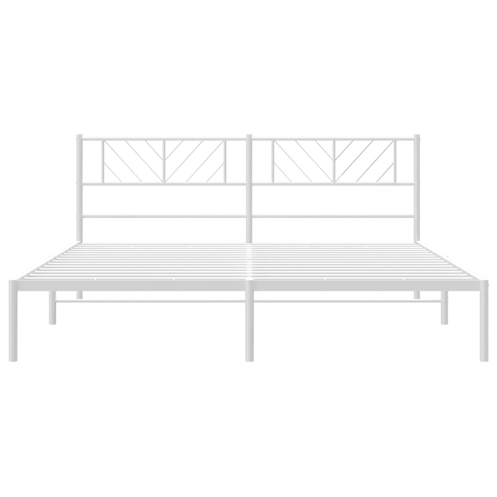 vidaXL Bedframe met hoofdbord metaal wit 180x200 cm